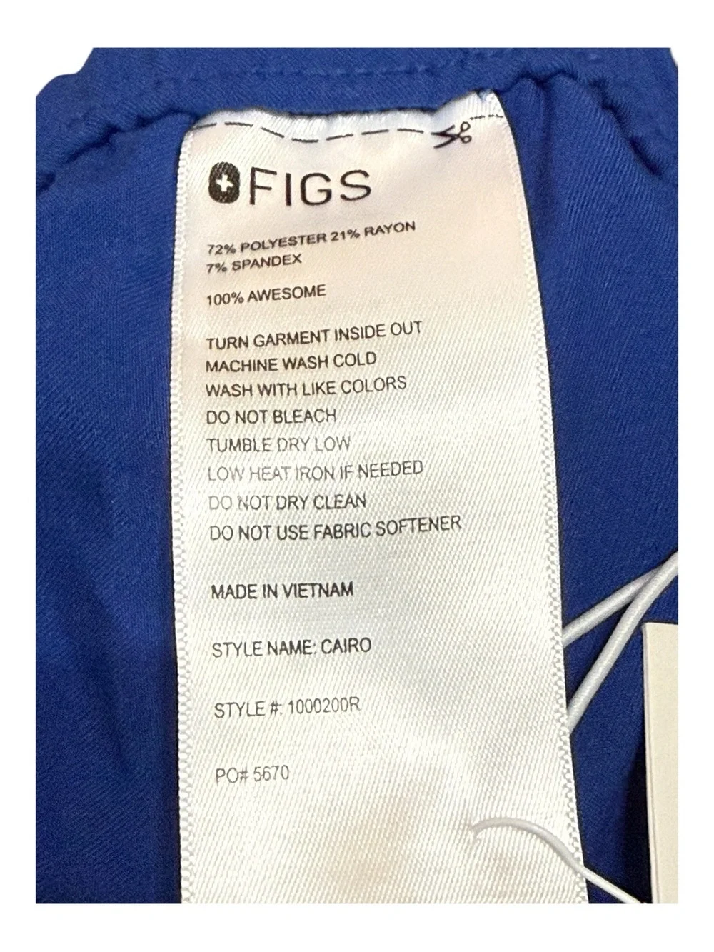 FIGS Cairo Cargo Scrub Pants Men’s 3XL Regular Blue NWT